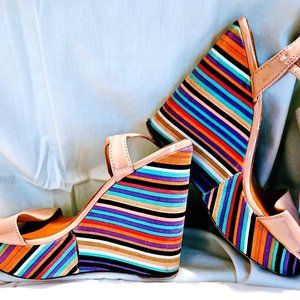 STEVE MADDEN - SOPHIA RAINBOW - PLATFORM HEELS - SIZE: 8M